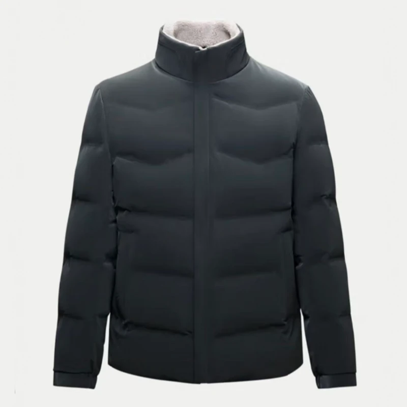 HY892剪标90鸭绒肤感柔软面料可拆卸毛领舒适保暖简约羽绒服男