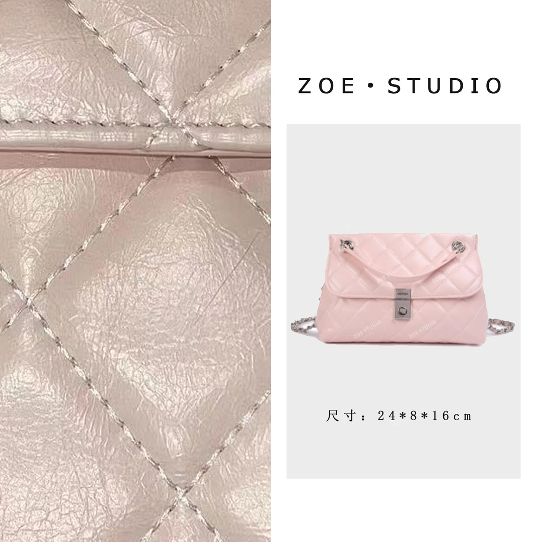 【佐伊甄选】SKL-7501-樱花粉轻奢女士时尚通勤小众百搭单肩斜挎包