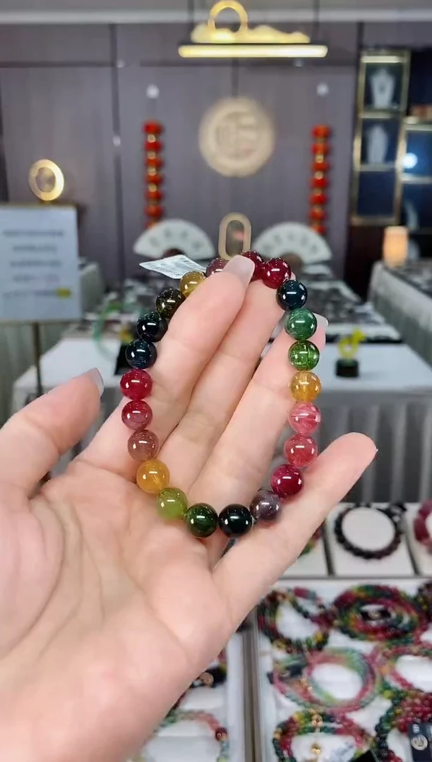 收藏级老矿碧玺单圈手串8mm+未镶嵌碧玺多样性发一条hon