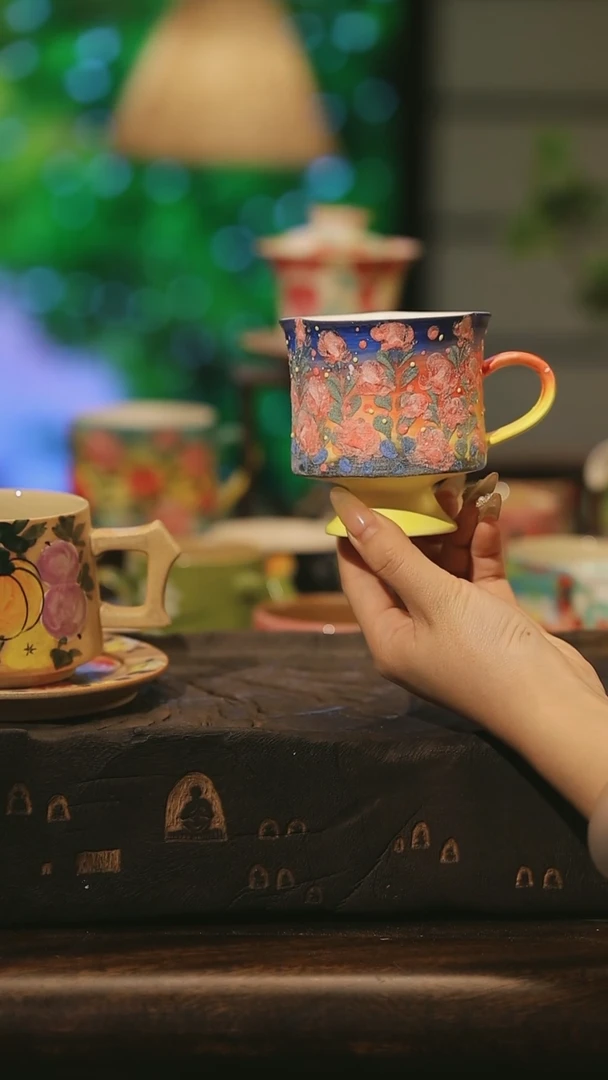 陶瓷景德镇高温手绘釉下彩设计师款式