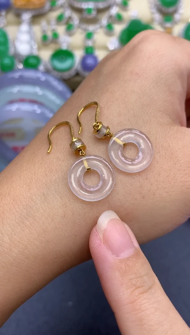 18K金镶嵌翡翠耳饰355-中国好珍宝