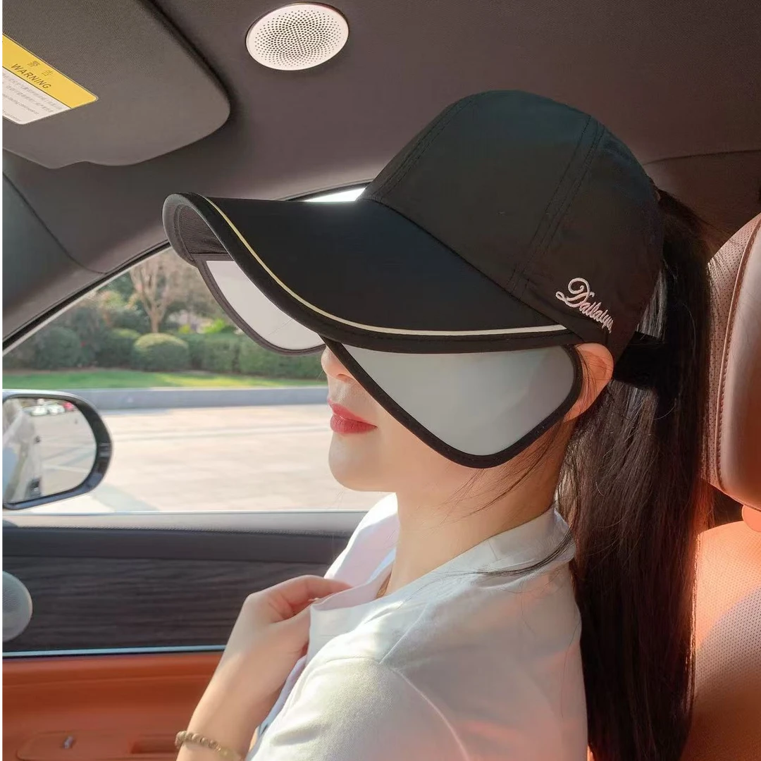 遮阳板可伸缩帽子运动户外百搭夏季防紫外线遮脸韩版钓鱼时尚透气