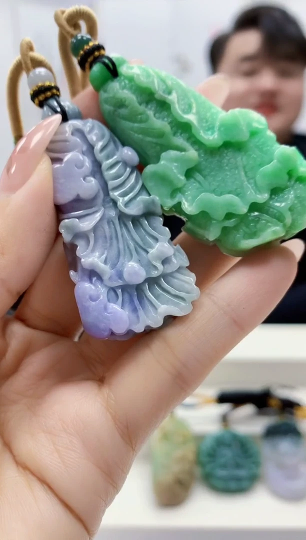 未镶嵌定制翡翠5060ty-毛货挂件一对59