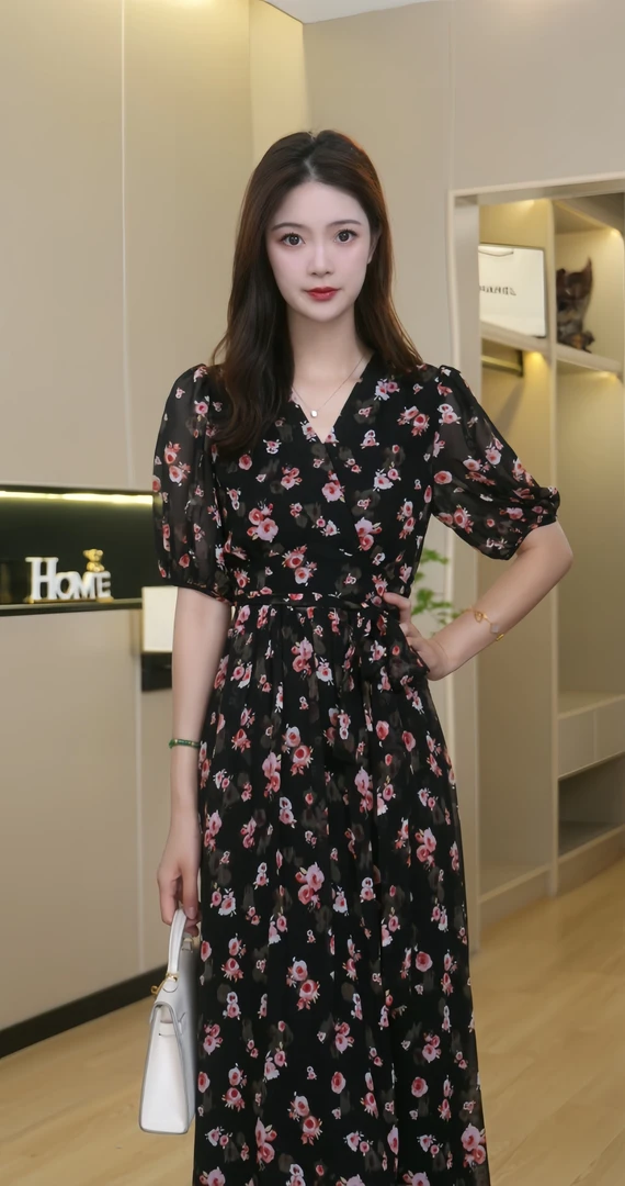 【雾漫玫瑰】2025夏季新款碎花法式气质收腰显瘦高级感长款连衣裙