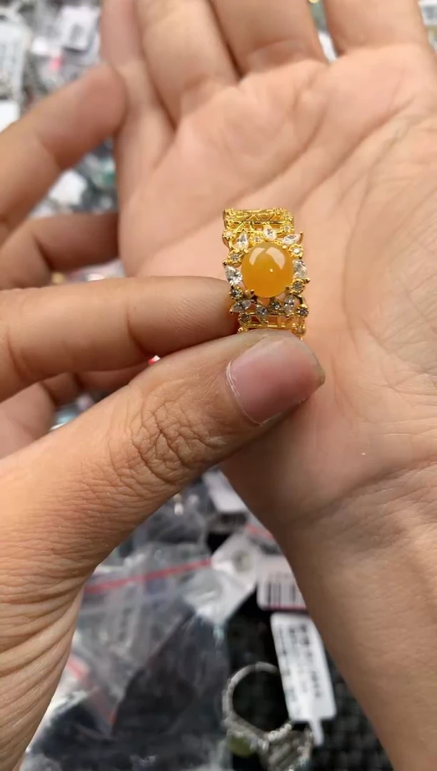 银S925镶嵌戒指翡翠14              1