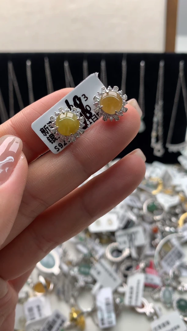 翡翠银S925镶嵌颈饰45耳饰3