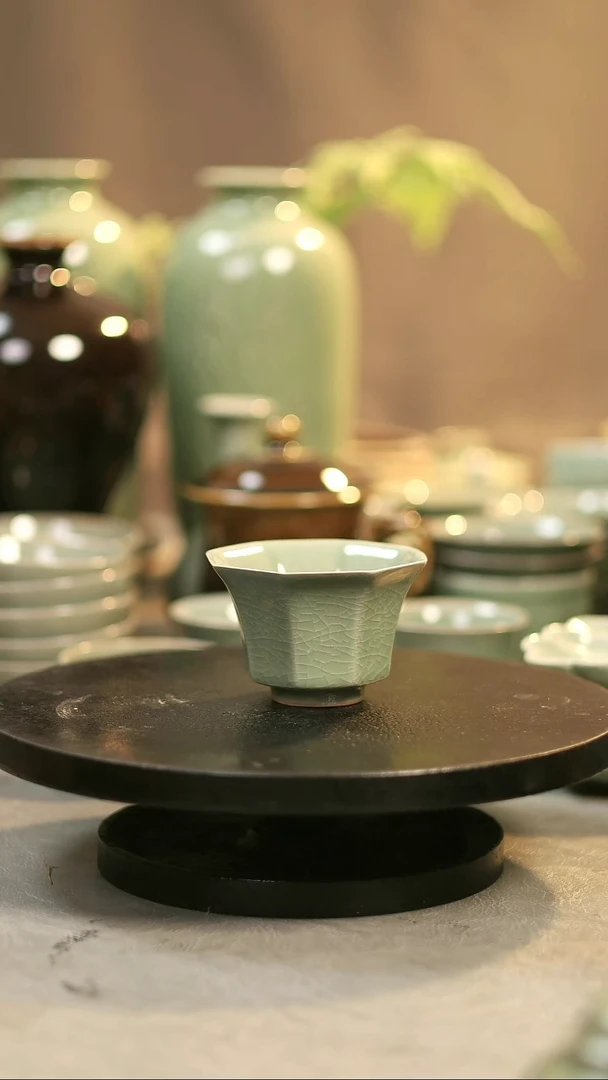 杯子瓷原产地原矿釉八方杯