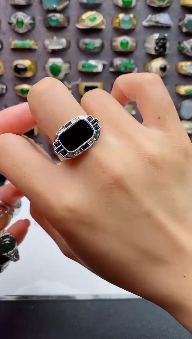 未镶嵌戒指翡翠天然翡翠男戒