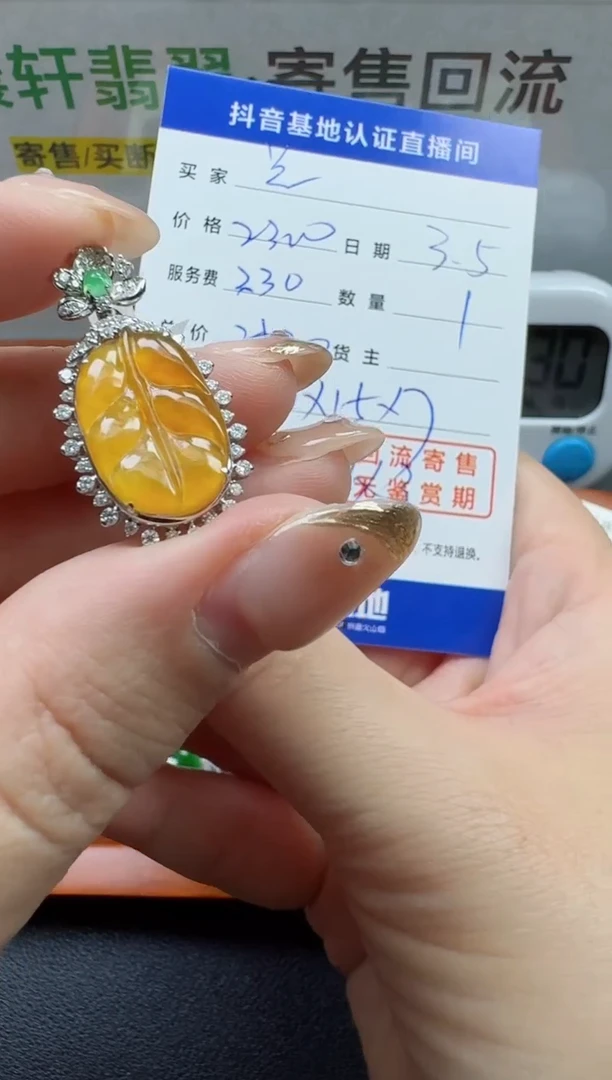 【闪购商品】翡翠颈饰18K金镶嵌寄售回流，不退不换