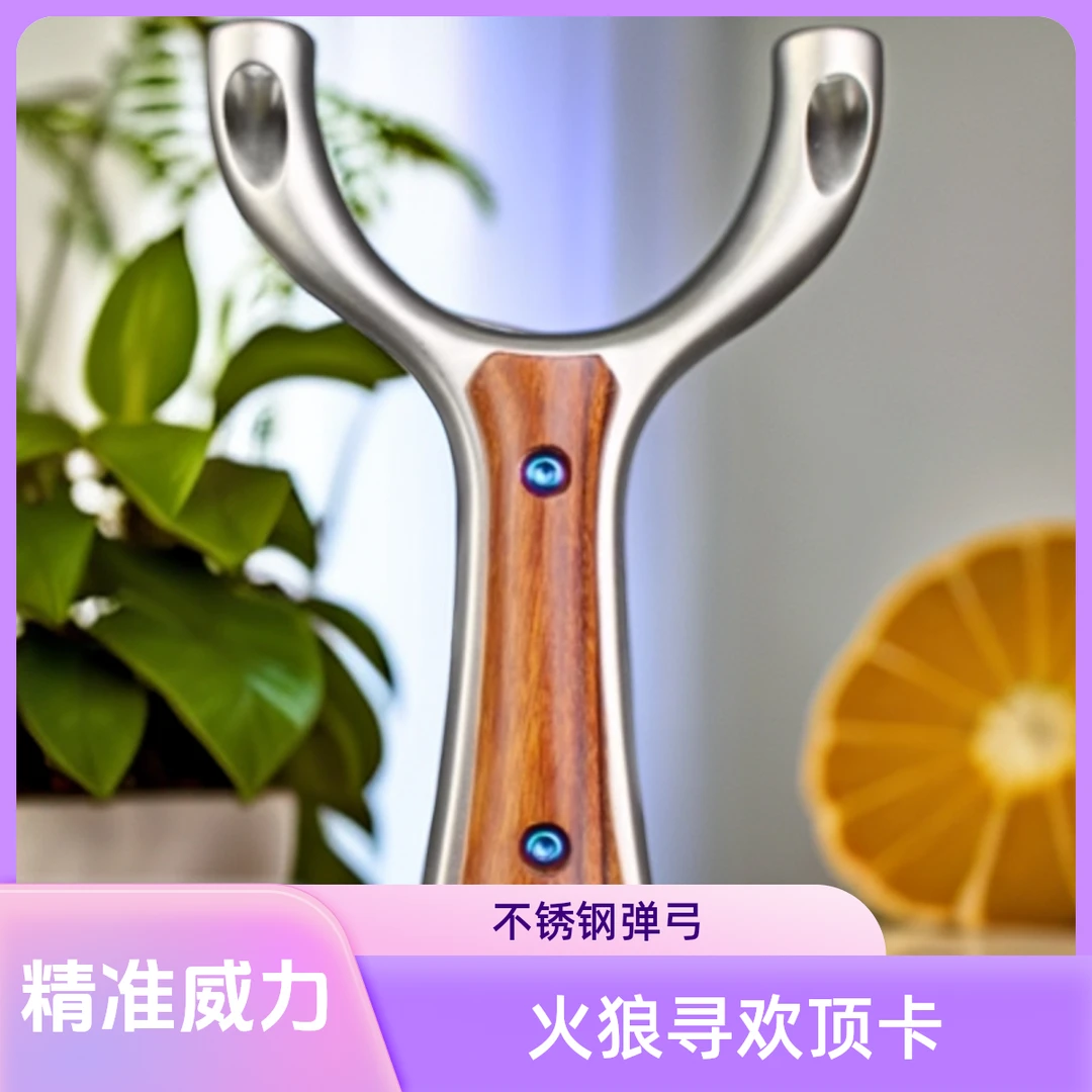 火狼寻欢顶卡不锈钢卡球顶卡高精度扁皮弹弓适合成年人户外使用