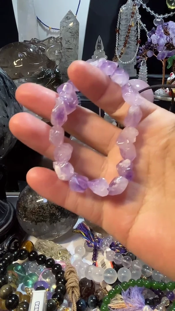 未镶嵌手链紫晶天然紫水晶原创手链