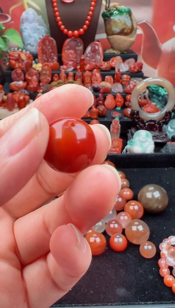 未镶嵌单珠南红玛瑙c*单珠