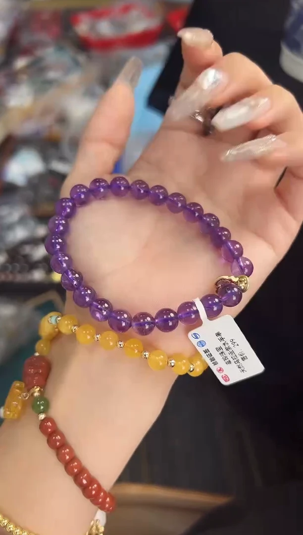 紫晶手串银S925镶嵌手串