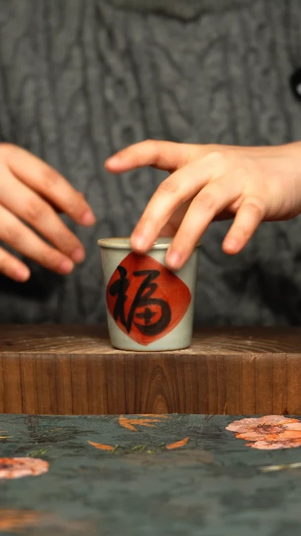 杯釉下彩手工手工同款陶器