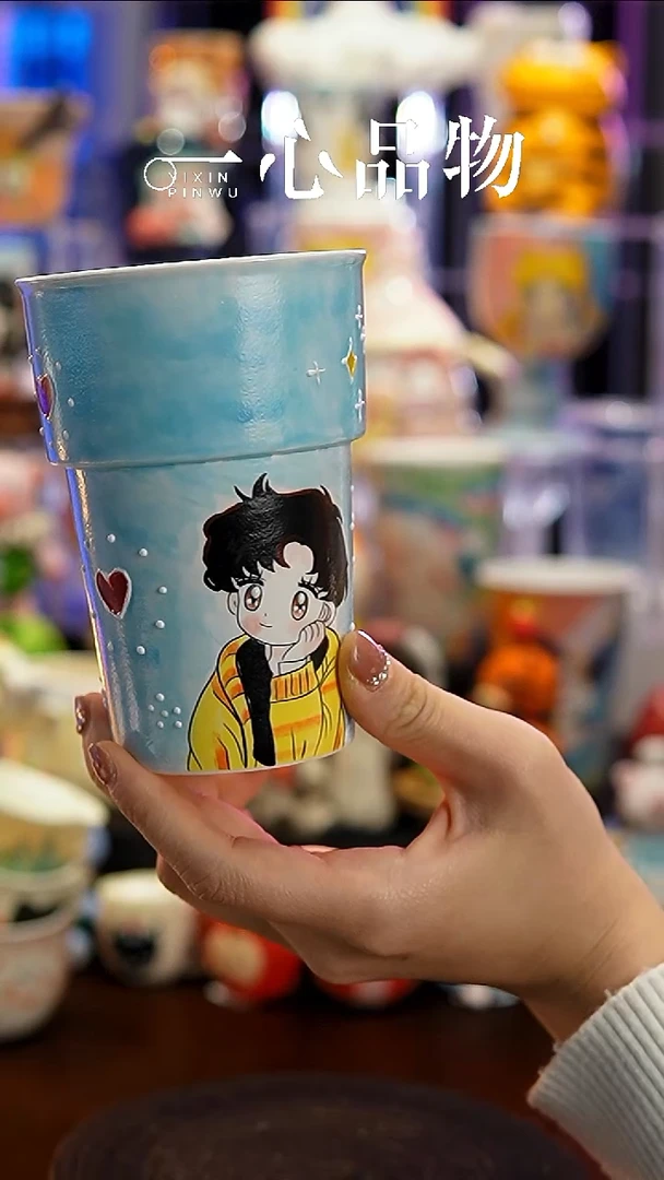 杯子瓷S130景德镇手工手绘杯子摆件