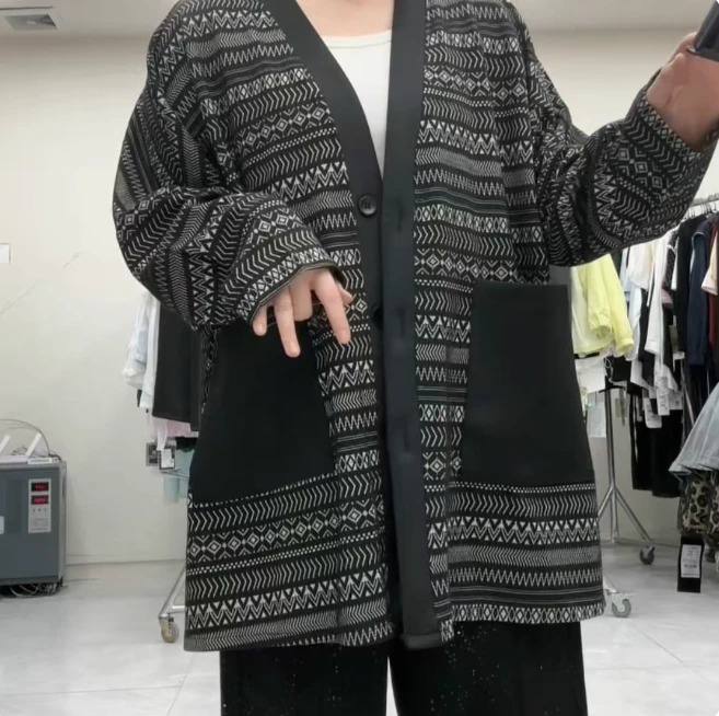 川祺2025秋季新款女装休闲长袖针织开衫外套 836