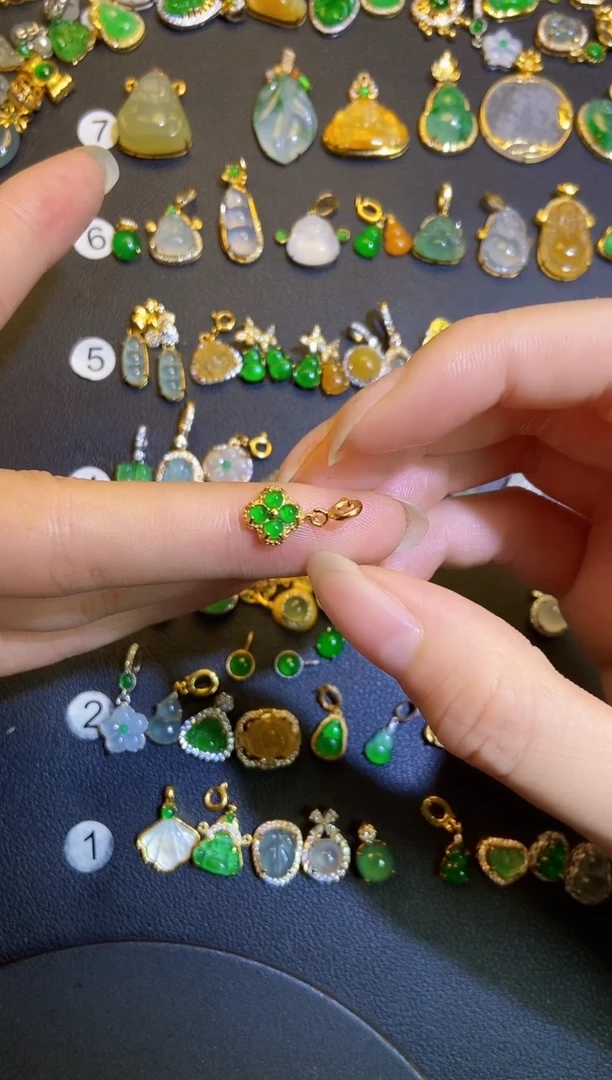 吊坠(不含链)银S925镶嵌翡翠1