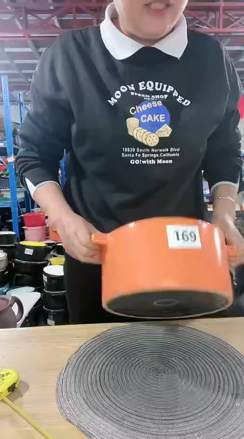 【闪购商品】169瑕疵橙色锅带盖不圆孤品