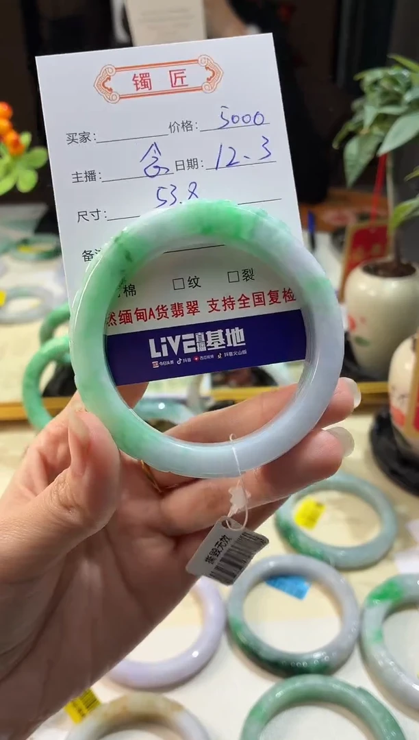 未镶嵌手镯翡翠正圈53