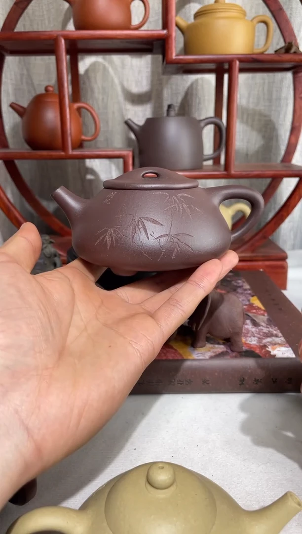 【闪购商品】紫砂茶壶封釉台西底槽青景舟石瓢230cc