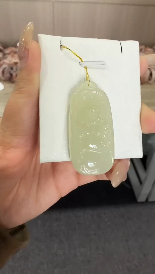 颈饰未镶嵌和田玉佛公/配绳