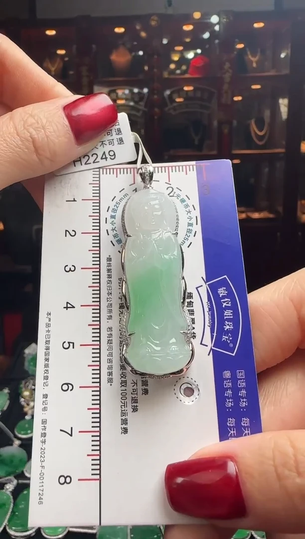 【闪购商品】翡翠颈饰18K金镶嵌H2249企观音