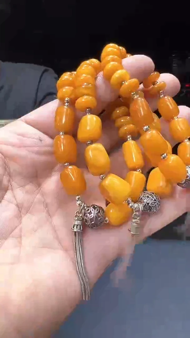蜜蜡颈饰未镶嵌148多样性发一