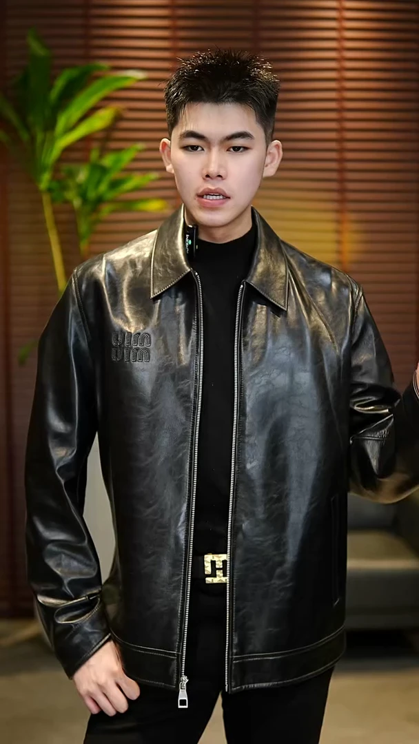 56码（170-185斤）男士真皮夹克