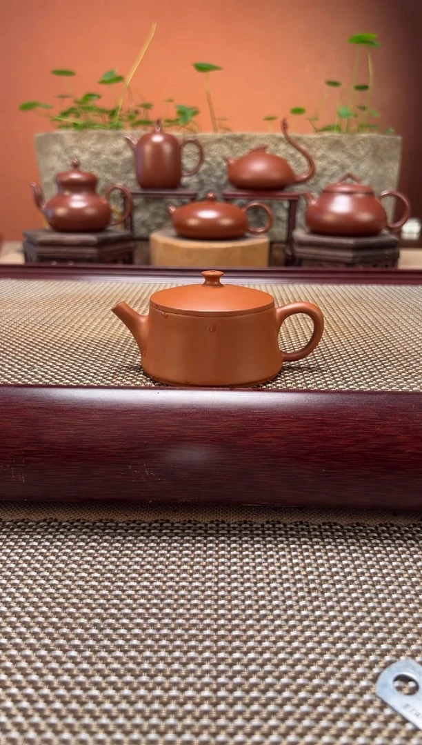 茶壶紫砂超薄胎云柱壶 原矿朱泥 纯手制