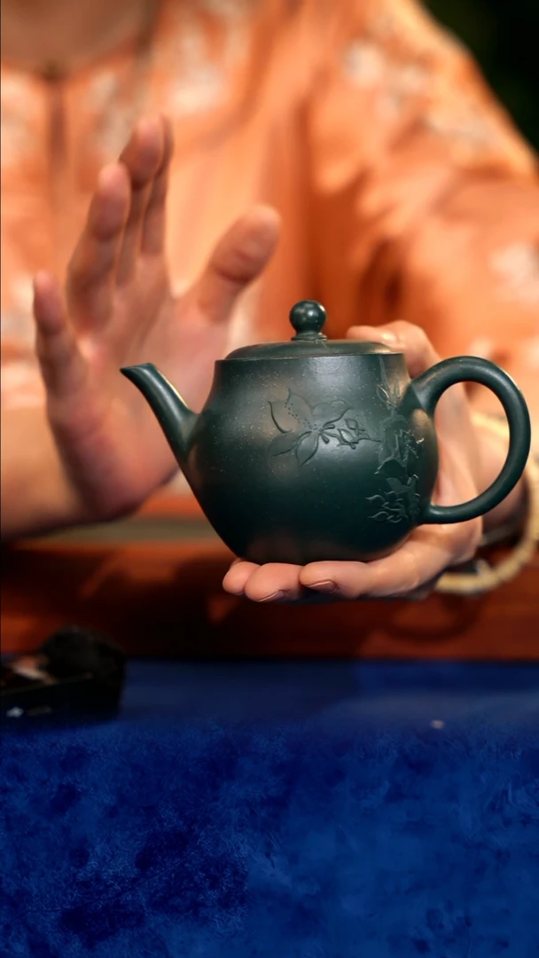 紫砂 宜兴紫砂 CJY  雪花绿 宫灯