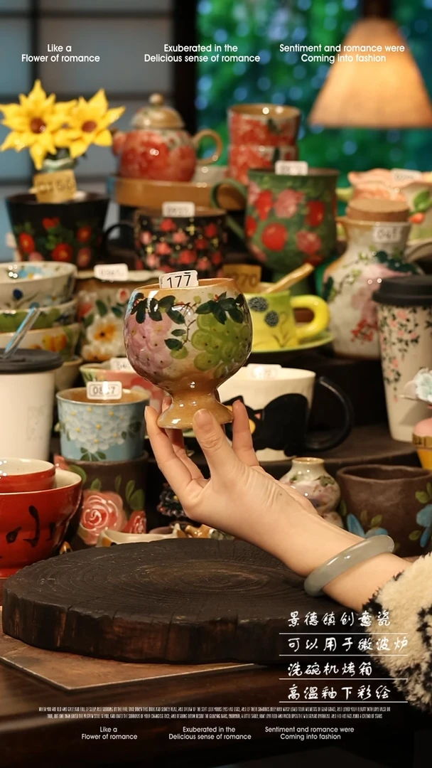 陶瓷景德镇高温釉下彩手工手绘款式@A0177@