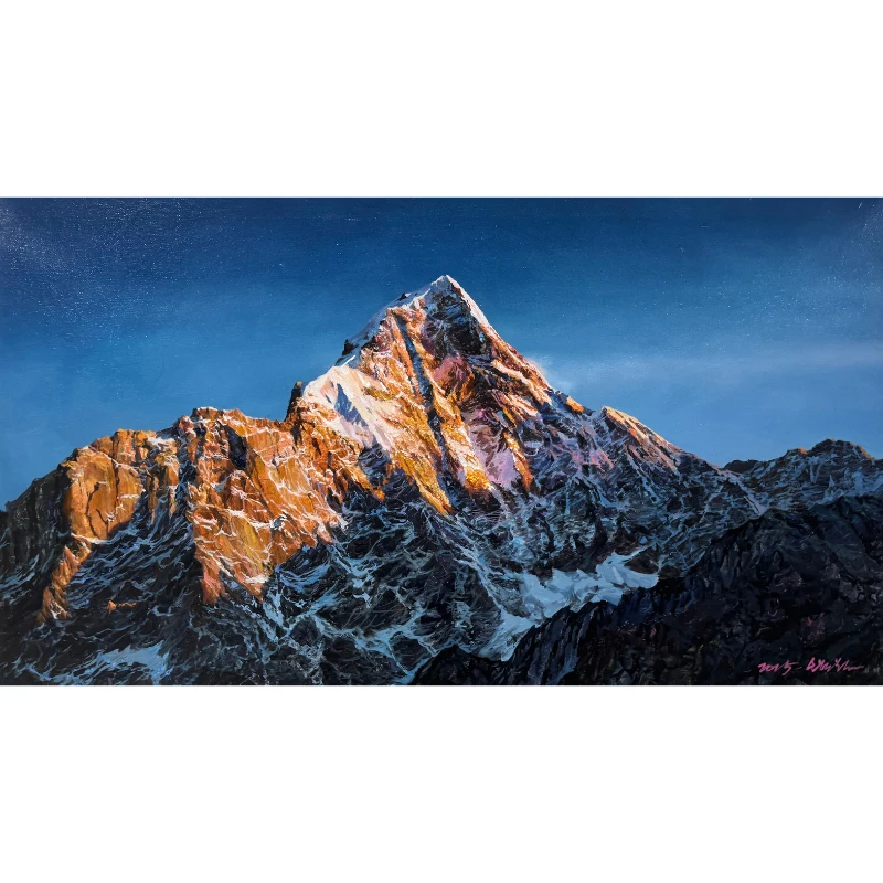【清仓捡漏】朝鲜油画52x90cm金山 书房餐厅床头收藏精品纯手绘原作