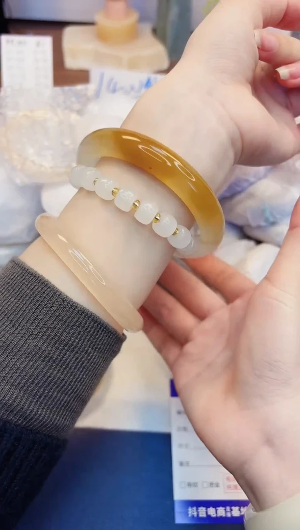 【闪购商品】石英质玉手镯未镶嵌151-财气镯-圈口66