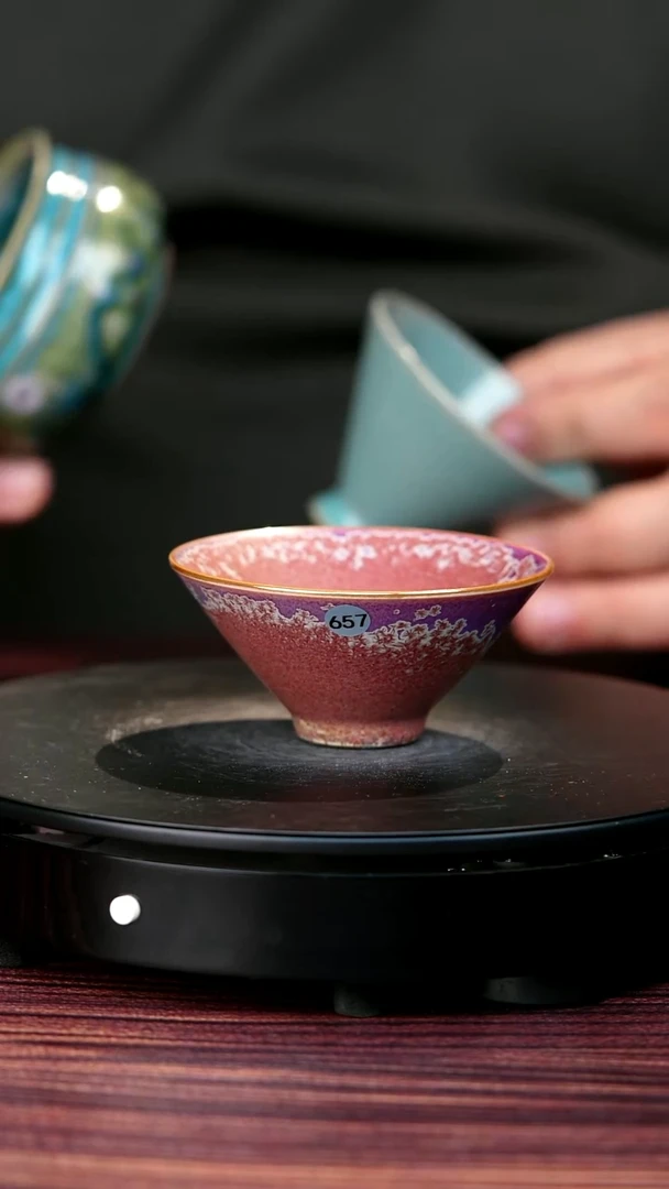 657#陈亚龙一级品原矿钧瓷斗笠杯