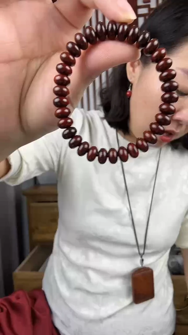 檀香紫檀（小叶紫檀）小叶紫檀卡0509算盘珠手串