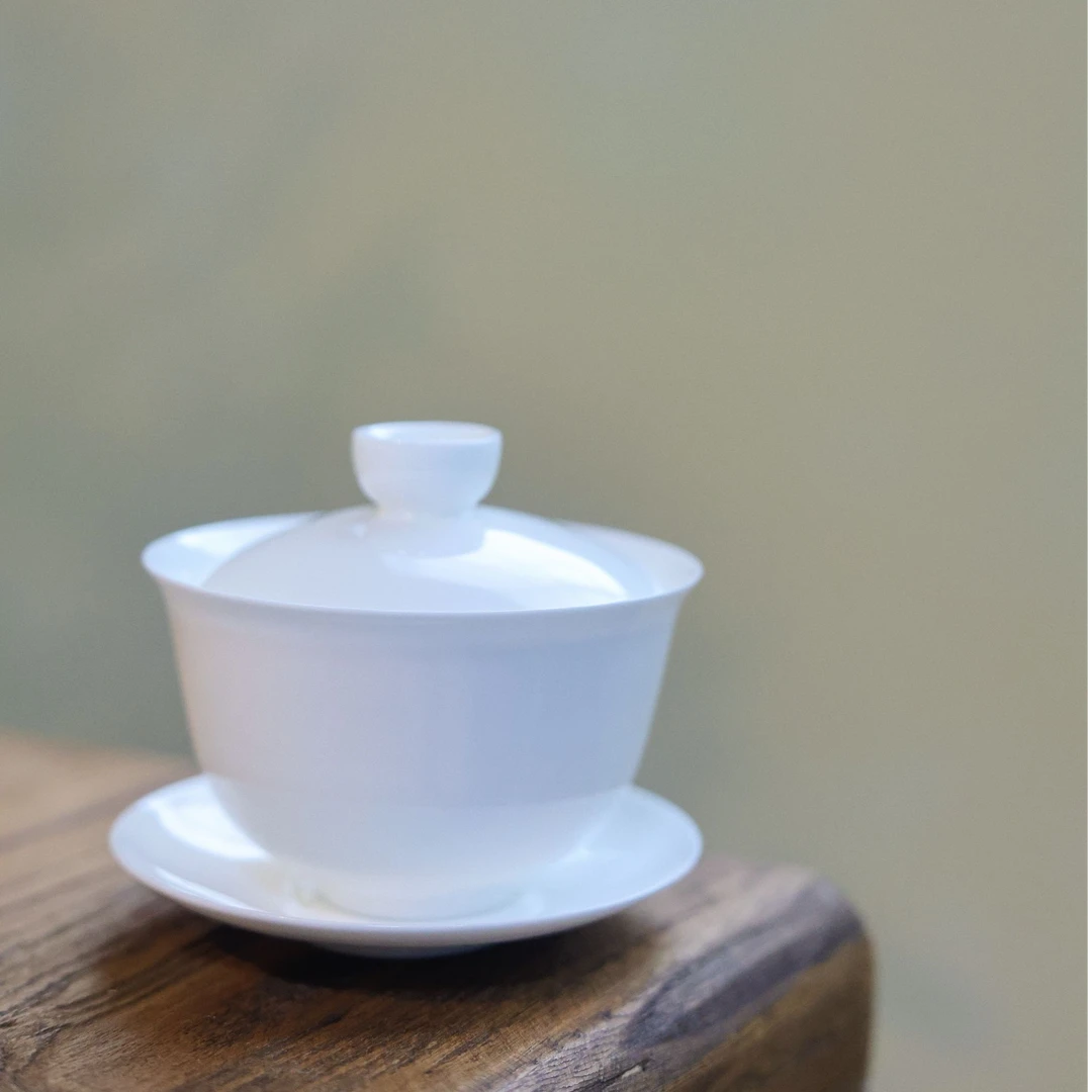 「花好月圆」薄胎高骨瓷经典反口三才盖碗（盖下100cc）