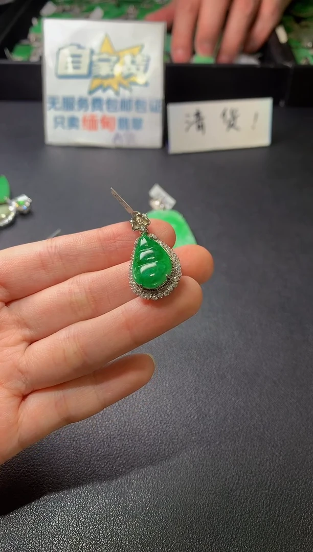 颈饰银S925镶嵌翡翠翡翠