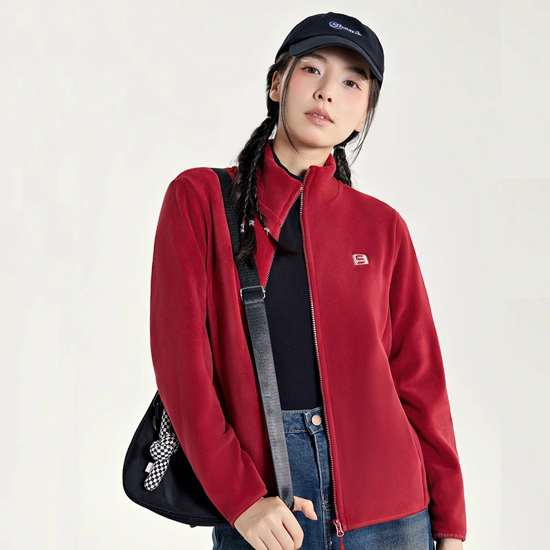 BONAS宝娜斯秋冬新款云感绒立领情侣云感休闲外套女242069