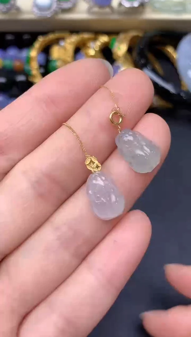 18K金镶嵌翡翠耳饰18-雪姐翡翠天天见