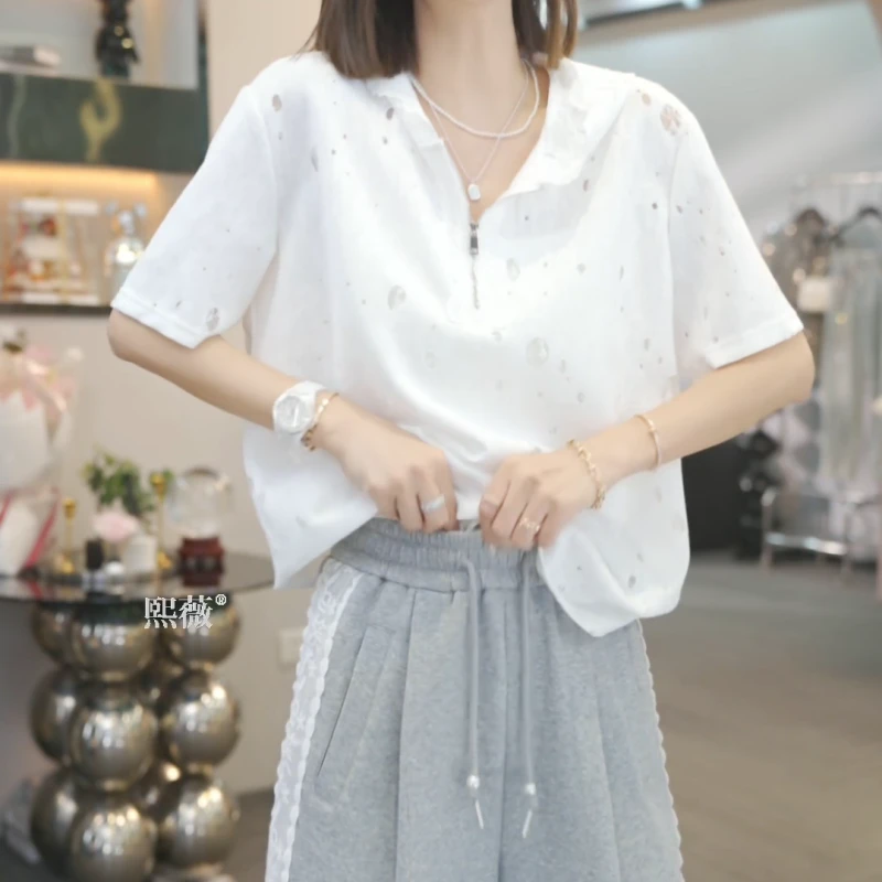 【羞羞少女】2025春季新款时尚气质蕾丝休闲帽衫LK2502219