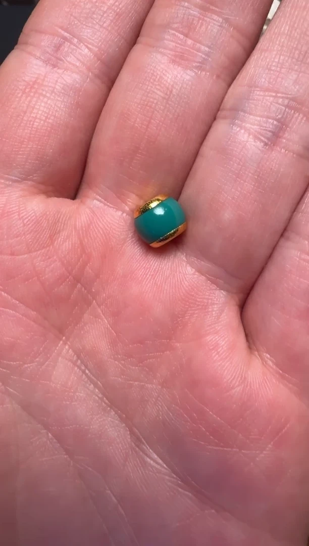 【闪购商品】绿松石颈饰足金镶嵌松石单珠8.4mm
