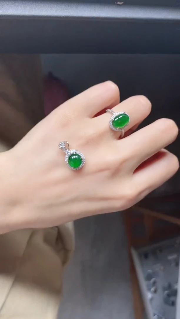 翡翠戒指银S925镶嵌545115511