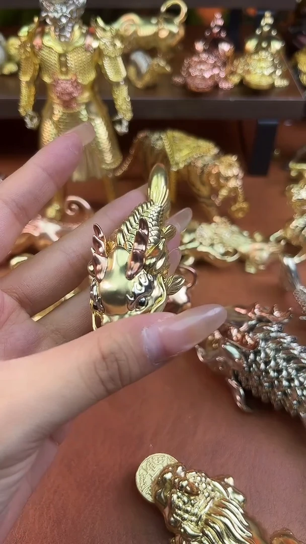 l*鱼化龙摆件小号黄铜
