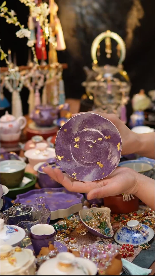 【闪购商品】紫色大漆高足壶承