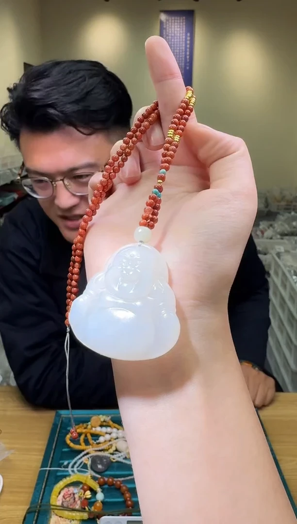 颈饰未镶嵌和田玉多样性发一件 067