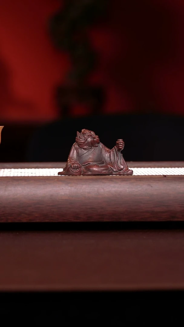 原矿茶宠紫泥钟馗躺