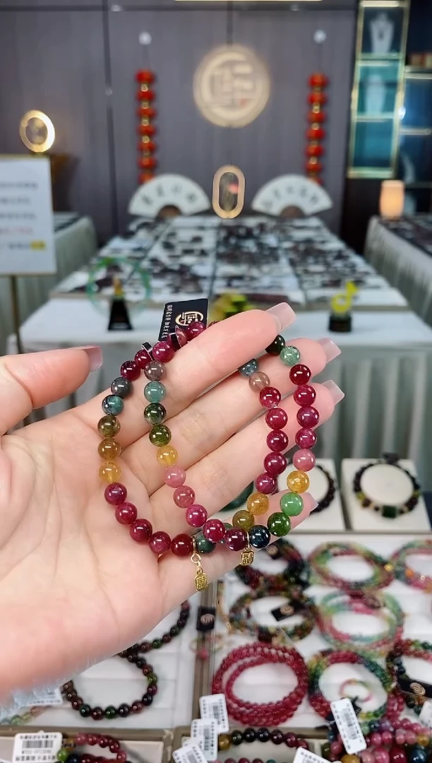 未镶嵌老矿碧玺单圈手串6mm+碧玺hon多样性发货一条