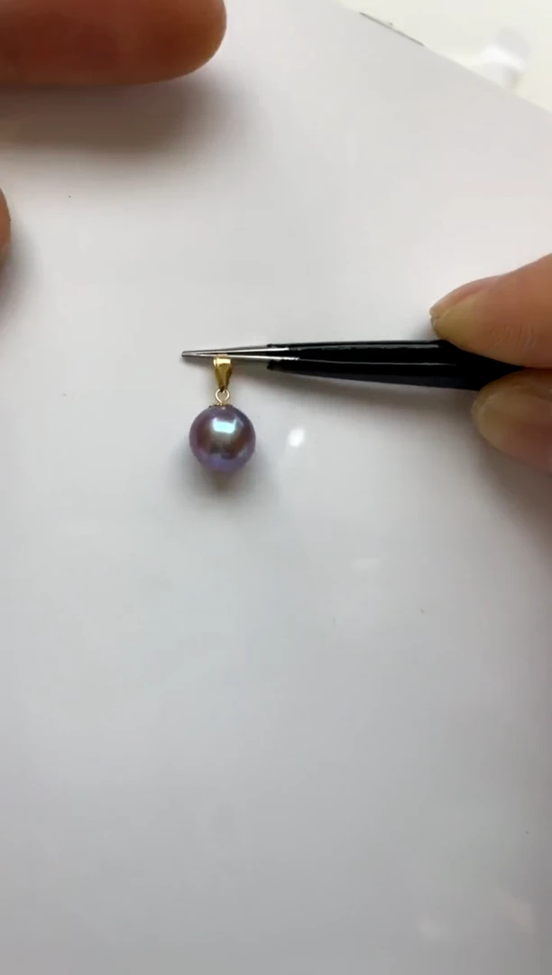吊坠(赠链)18K金镶嵌淡水珍珠8-9
