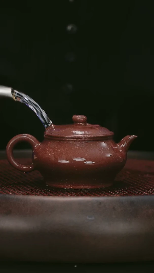 茶壶紫砂虚扁 天青泥  180CC