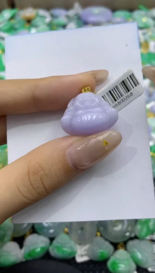 颈饰18K金镶嵌翡翠天然缅甸翡翠A货